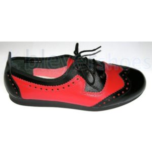 BS7135 Custom Bleyer Lindy Hopper Lace Up in Black & Red